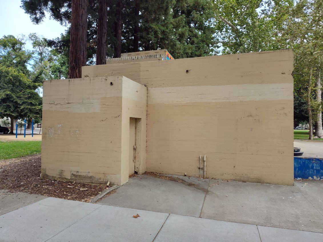 Left side of the amphitheater where the new mural will go.