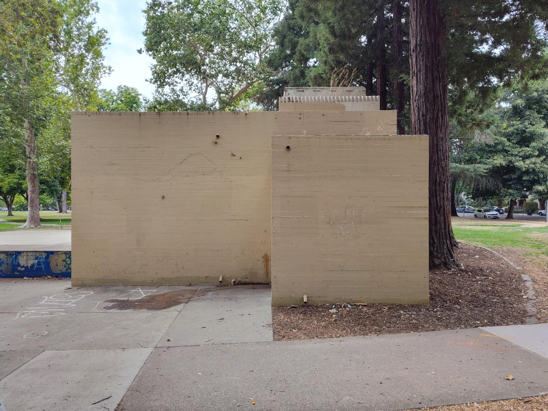 Right side of the amphitheater where the new mural will go.